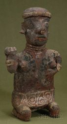 Pre-Columbian Seated Female Pottery Figure